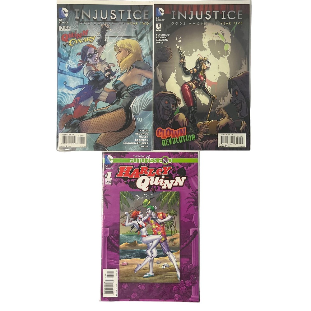 DC Comics - Harley Quinn Comics, Set of 3, Joker, Black Canary, Gods Among Us